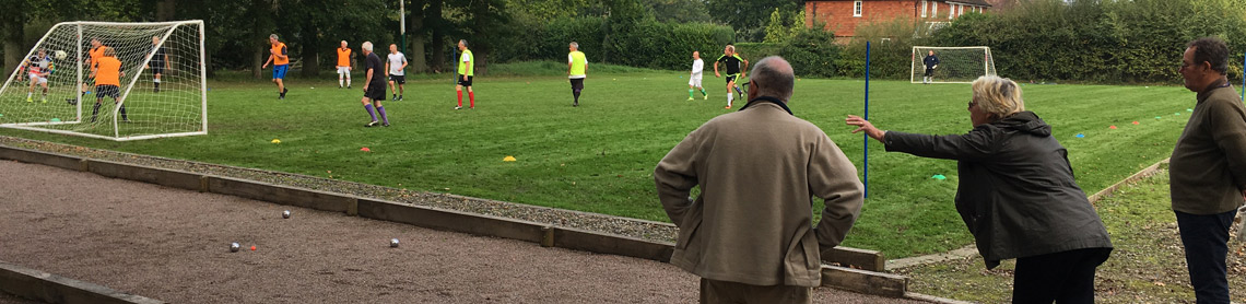 Walking football and petanque banner