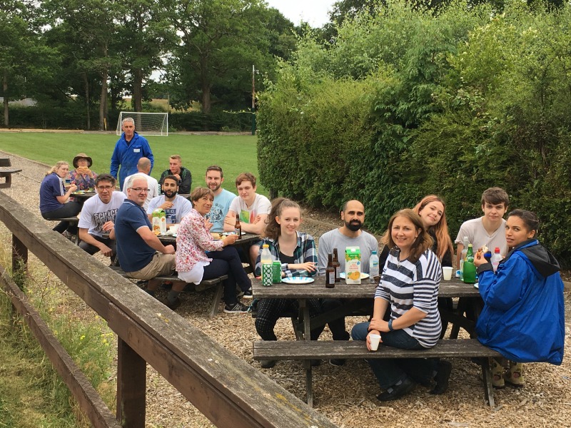 green project stopping for lunch