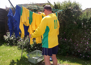 Trev washing the kit